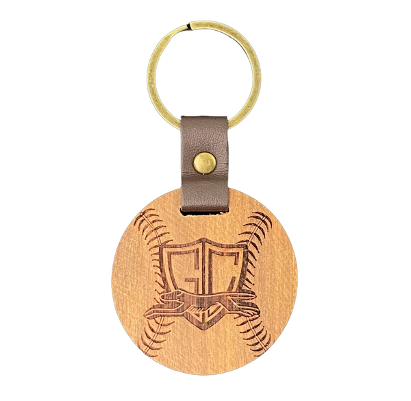 Round Grove City Baseball Keychain