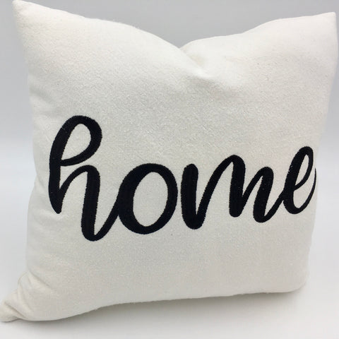 HOME Embroidered 14”x14” Pillow with hidden zipper Free Shipping